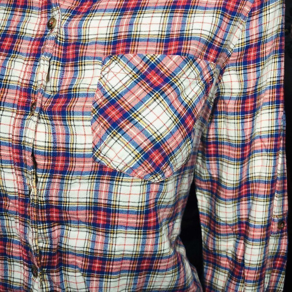 Plaid Button Up Long Sleeve Shirt M - Picture 2 of 3